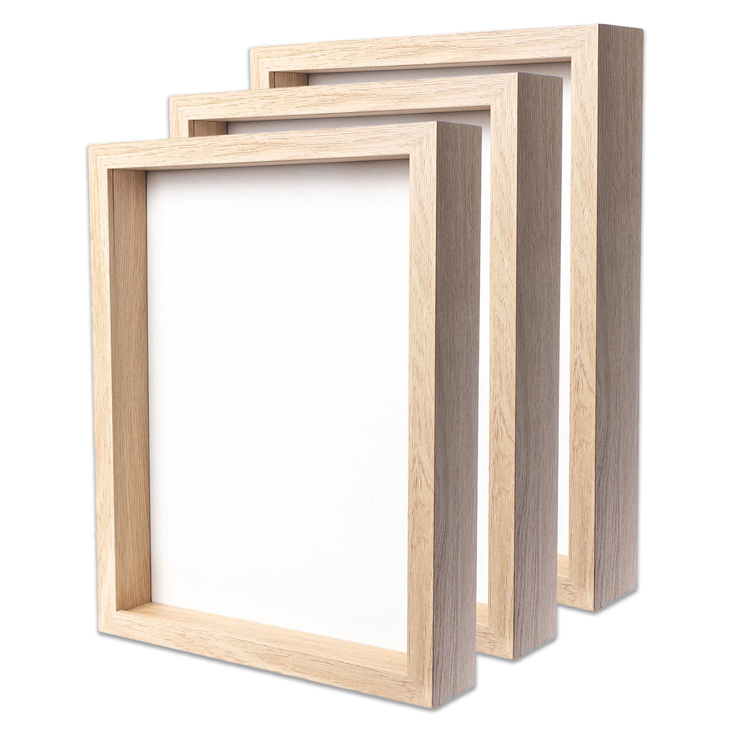 11" x 14” Natural Oak MDF Wood Shadow Box Frame