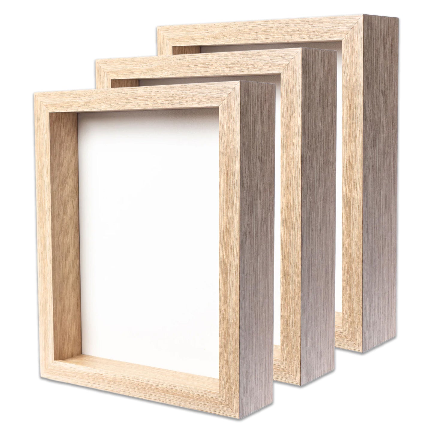 8” x 10” Natural Oak MDF Wood Shadow Box Frame