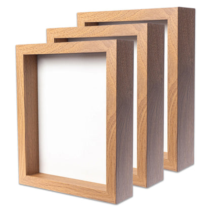 8 1/2” x 11” Light Oak MDF Wood Shadow Box Frame