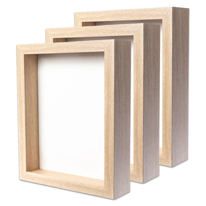 8 1/2” x 11” Natural Oak MDF Wood Shadow Box Frame