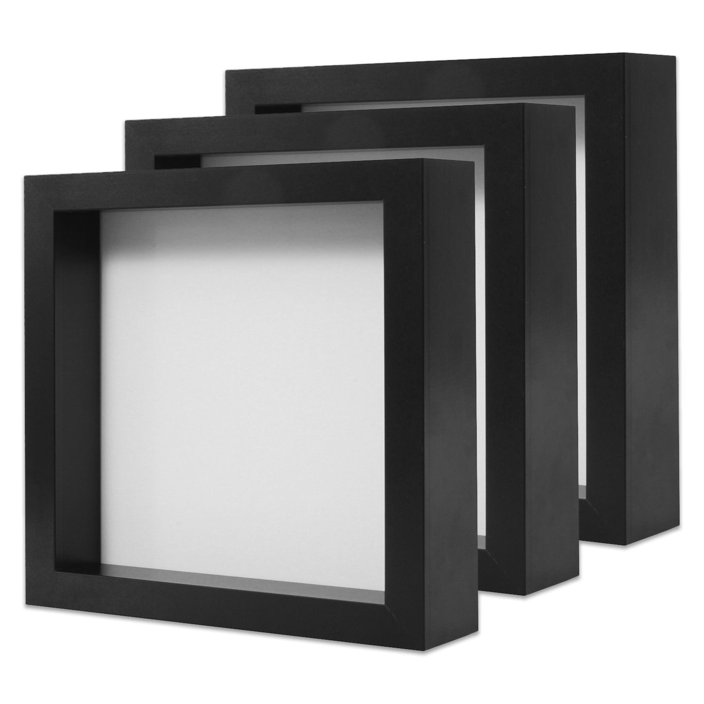 8" x 8” Black MDF Wood Shadow Box Frame